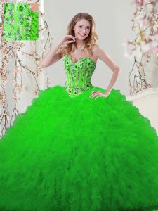 Spectacular Ball Gowns Quinceanera Gown Sweetheart Tulle Sleeveless Floor Length Lace Up