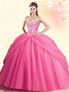 Custom Designed Floor Length Ball Gowns Sleeveless Watermelon Red Ball Gown Prom Dress Lace Up