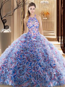 Ball Gowns Sleeveless Multi-color 15th Birthday Dress Brush Train Criss Cross