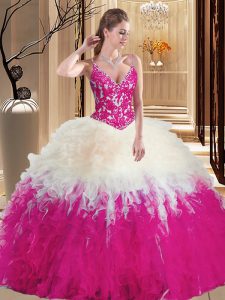 Admirable Multi-color Quince Ball Gowns Military Ball and Sweet 16 and Quinceanera and For with Lace and Appliques Straps Sleeveless Lace Up