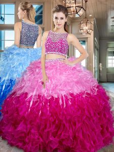 Best Selling Multi-color Sleeveless Organza Side Zipper Quinceanera Gowns for Military Ball and Sweet 16 and Quinceanera