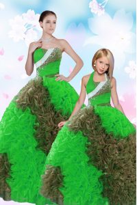 Sequins Pick Ups Ball Gowns Sweet 16 Dresses Multi-color Sweetheart Taffeta Sleeveless Floor Length Lace Up