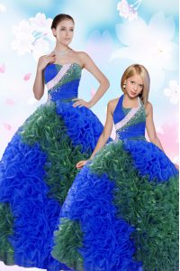 Multi-color Sweetheart Neckline Sequins and Pick Ups 15 Quinceanera Dress Sleeveless Lace Up
