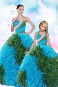 Multi-color Ball Gowns Taffeta Sweetheart Sleeveless Sequins and Pick Ups Floor Length Lace Up Quinceanera Gown