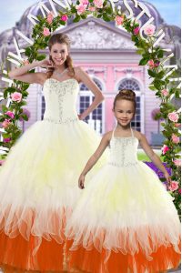 Exquisite Multi-color Sweetheart Lace Up Beading Quinceanera Gowns Sleeveless