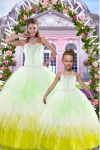 Sexy Sleeveless Beading Lace Up Quinceanera Dresses