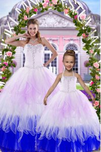 Sweetheart Sleeveless Lace Up Vestidos de Quinceanera Multi-color Tulle