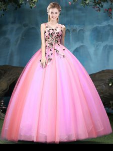 Cute Floor Length Ball Gowns Sleeveless Multi-color 15 Quinceanera Dress Lace Up