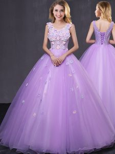 On Sale Sleeveless Lace and Appliques Lace Up Quinceanera Gown