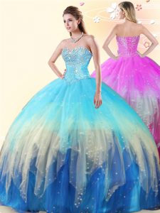 New Arrival Multi-color Sleeveless Beading Floor Length Quinceanera Dama Dress