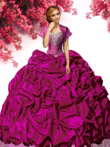 Sleeveless Sweep Train Beading and Ruffles Lace Up Quinceanera Dresses